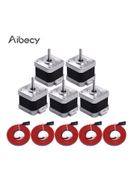 Aibecy 5-Piece 3D Printer Stepper Motor 17HS4401 Silver Black Red