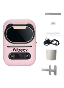 Aibecy Portable Thermal Label Printer Black Pink Grey