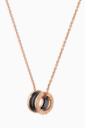 BVLGARI Rose-Gold B.zero1 Pendant With Black Ceramic