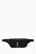 SAINT LAURENT Classic Monogram Belt Bag in Canvas