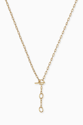 David Yurman DY Madison Three Ring Chain Necklace in 18kt Yellow Gold
