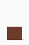 SAINT LAURENT Tiny Monogram East West Wallet in Leather