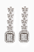 NASS Sheaf Diamond Pendant Earrings in White Gold