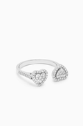 NASS Heart Toi et Moi Diamond Ring in 14kt White Gold