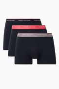 Tommy Hilfiger Essentrial Logo Trunks in Cotton Stretch Jersey, Set of 3