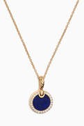 David Yurman Petite DY Elements Diamonds & Lapis Lazuli Necklace in 18kt Gold