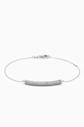 NASS Diamond Barrel Pav Chain Bracelet in 14kt White Gold