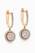 NASS Round Pav Diamond Huggies in 14kt Gold