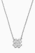 NASS Mini Clover Diamond Necklace in 14kt White Gold
