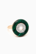 Mateo New York Donut Malachite & Diamond Ring in 14kt Gold