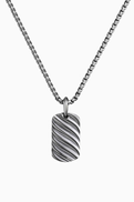 David Yurman Sculpted Cable Tag in Sterling Silver, 27mm