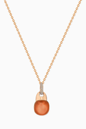 Damas Dew Drop Diamond & Moonstone Necklace in 18kt Rose Gold