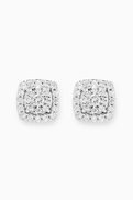 أقراط داماس OneSixEight Siempre مرصعة بالألماس من الذهب الأبيض عيار 18 قيراط