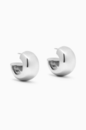 Ragbag Chunky Spherical Hoops in Silver-plated Brass
