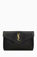 SAINT LAURENT Small Cassandre Envelope Pouch in Lambskin