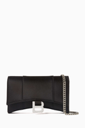 Balenciaga Hourglass Wallet on Chain in Satin