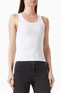 Maje Ribbed Tank Top in Stretch-cotton