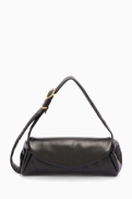 Jil Sander Cannolo Small Padded Shoulder Bag in Leather