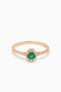 Damas Mini Diana Emerald & Diamond Ring in 18kt Gold