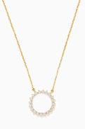 NASS Circle Diamond Chain Pendant in 18kt Yellow Gold