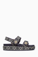 Tory Burch T Monogram Kira Sport Platform Sandals in Jacquard