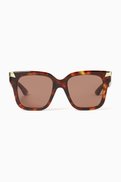 McQueen Punk Rivet Oversized Sunglasses in Acetate