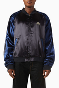 Marni Beaded Logo Bomber Jacket in Satin