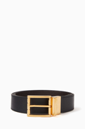 Bally Astory Reversible Belt in Grained Leather