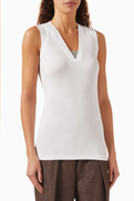 Brunello Cucinelli V-neck Top in Jersey
