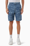Marni Scribble Logo Shorts in Denim