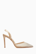 NASS Rada 100 Crystal-embellished Slingback Pumps in Mesh & Satin