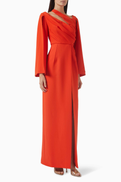 NASS Diagonal Cut-out Gown in Crepe