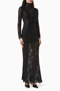 paco rabanne Rabanne Panel Maxi Dress in Lace & Jersey
