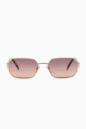 Prada Logo Rectangle Sunglasses in Metal