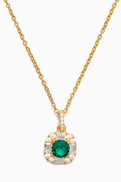 KHAILO SILVER Emerald Pendant Necklace in Gold-plated Silver