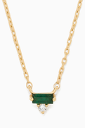 NASS Emerald Pendant Necklace in 14kt Yellow Gold