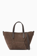 Brunello Cucinelli Mini Duo Top Handle Bag in Suede