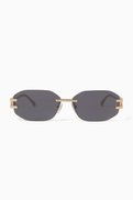 Versace Rectangle Sunglasses in Metal