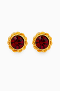 Susan Caplan 1980s Rediscovered Vintage Ruby Swarovski Earrings