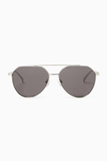 McQueen Aviator Sunglasses in Metal