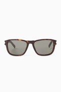 SAINT LAURENT Rectangular Sunglasses in Recycled Acetate