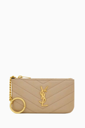 SAINT LAURENT Cassandre Matelass Key Pouch in Smooth Leather