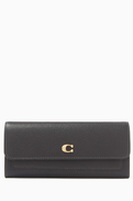 Coach Mila Long Flap Wallet in Polished Leather