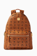 MCM Stark Side Studs Backpack in Visetos Canvas