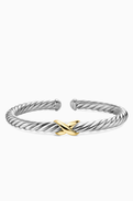 David Yurman Cable Flex X Bracelet in Sterling Silver & 14kt Yellow Gold