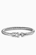 David Yurman Cable Flex Diamond Buckle Bracelet in Sterling Silver