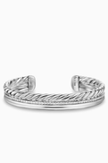 David Yurman DY Mercer Diamond Cuff Bracelet in Sterling Silver
