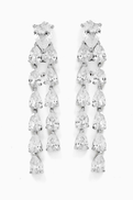 CZ by Kenneth Jay Lane CZ Pear Drop Earrings in Rhodium-plated Brass
