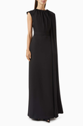 NASS Half Cape Gown in Crepe