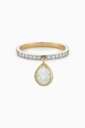 Mateo New York Amethyst Pear Dangle Ring in 14kt Yellow Gold